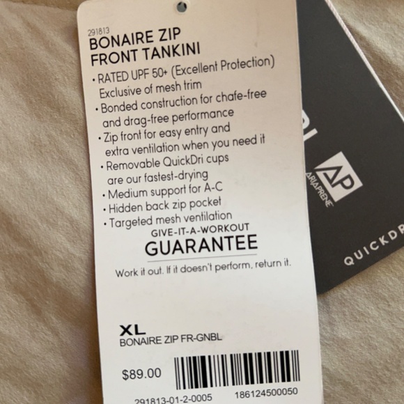 Athleta Swimming Set Green New with Tags Tankini set XL - Picture 7 of 8